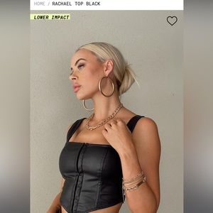 Rachel Top Black Leather Corset